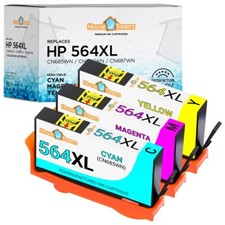 3PK Fits HP 564XL Cyan Magenta Yellow Ink Cartridge for HP Photosmart 6520 6525