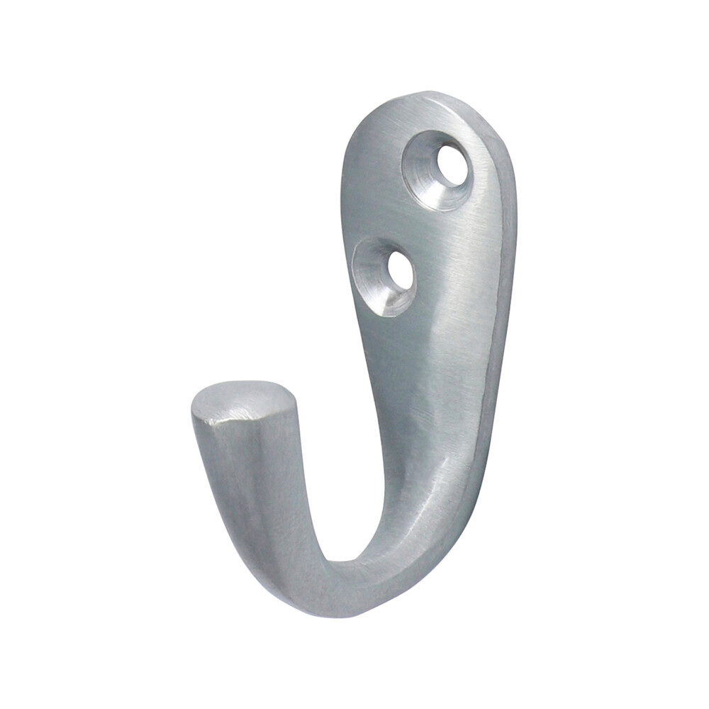 Timco 44 x 18mm - Single Robe Hook - Satin Chrome - TIMpac of 1 - 200347P