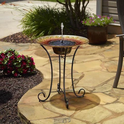 Smart Living Sunflower Solar Birdbath - Thumbnail 2