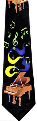 Grand Piano Music Notes Necktie Musical Instrument Novelty Tie #1180 NEW