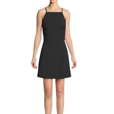 french connection whisper light fit & flare dress French Connection Whisper Light Fit & Flare Dress in Blue