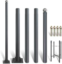 Street Light Pole 13Ft Tall, Gray Outdoor Galvanized Heavy-Duty Metal Solar Stre