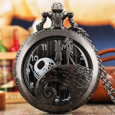 Nightmare Before Christmas Pocket Watch with Chain Black | eBay