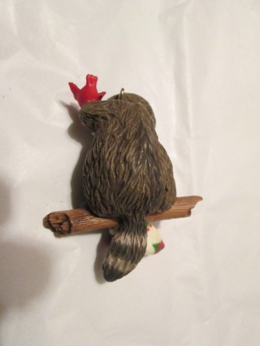 Hallmark 1976 Partridge Tree Train 1979 Downhill Run 1982 Raccoon Ornament Lot - Picture 3 of 9