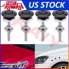 Push Button Quick Release Hood Bonnet 4PCS Pins Lock Clip Car Bumper Latch Kit