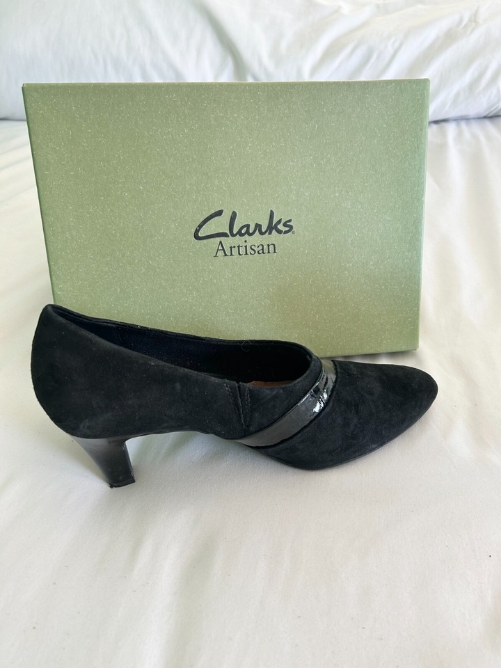 Clanks Artisan Collection Black Suede Women's Heel Size 9.5 (LIGHTLY ...