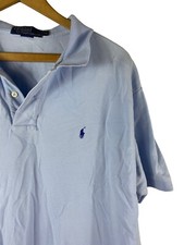 Ralph Lauren Polo Shirt XL Mens Light Blue Pony Short Sleeve Cotton Knit Preppy