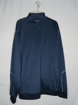 ADIDAS BLUE W/WHITE STRIPES LONG SLEEVE FULL ZIP TRACK JACKET SZ