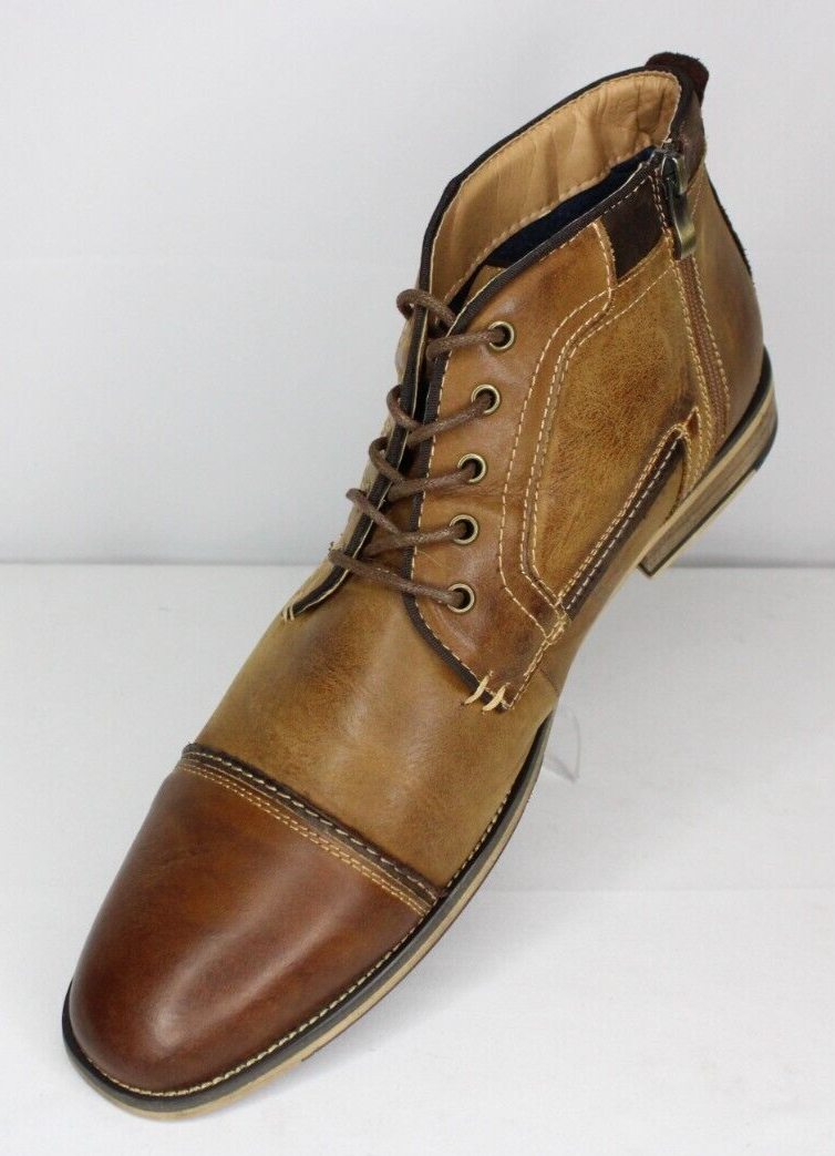 Steve Madden Johnnie Brown Leather Lace Side Zip Mens Dress Chukka Boots Steve Madden Johnnie Brown Leather Lace Side Zip Mens Dress  main image 4