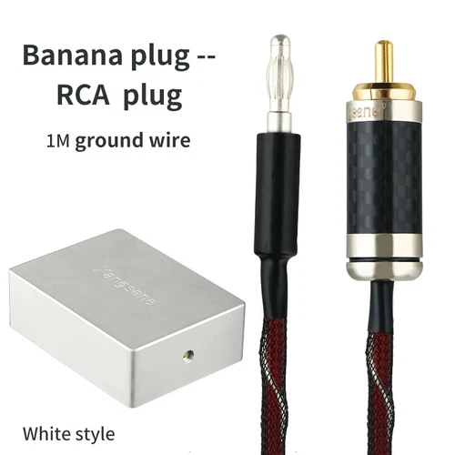 Audio Grounding Box Mute Pure Silver Grounding Wire USB RCA Spade Banana Plug - Picture 16 of 36
