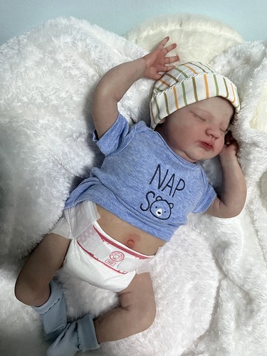 Realistische Reborn Baby Puppe Handarbeit Quinlyn Newborn Junge Mädchen mit Bauchplatte Spielzeug - Bild 3 von 4
