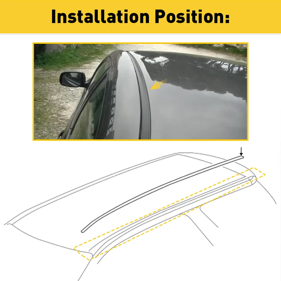 For 2007-2011 Toyota Yaris Sedan 2X Left & Right Roof Drip Molding Weatherstrip - Image 3 of 4