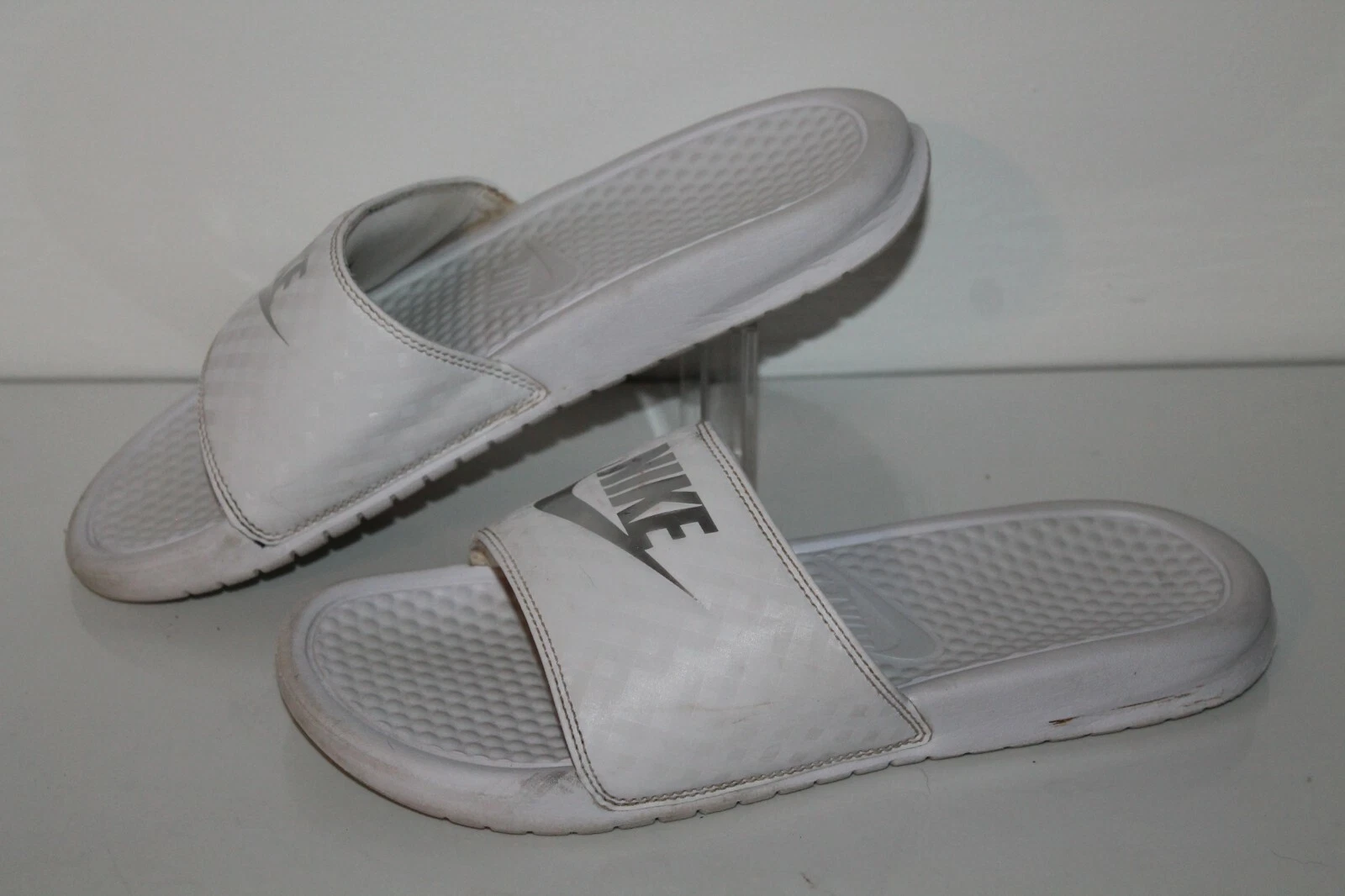 Sandali Nike Benassi JDI Slide #343881 103 bianco argento donna taglia US 8