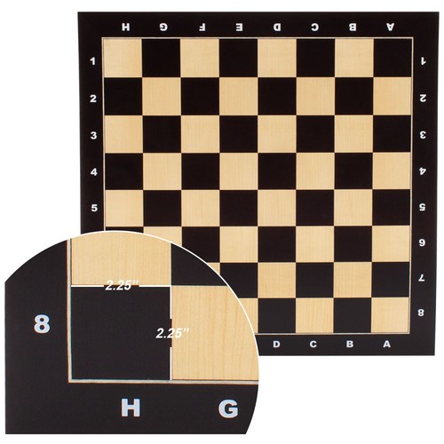 21x21" Maple Inlaid Wood Chess Board with 57mm Square. Pro Flat Chess Game Board - Picture 2 of 6