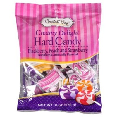 1 x Coastal Bay Creamy Delight Hard Candy Blackberry Peach Strawberry 6 oz...