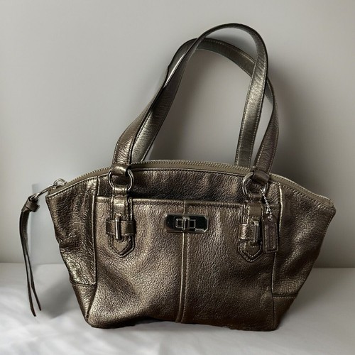 Silver/ Bronze Color Small Handbag Double Handle Small