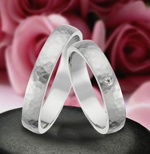 2  Silber 925 Trauringe Hochzeitsringe Verlobungsringe , 4 mm Breit , J377