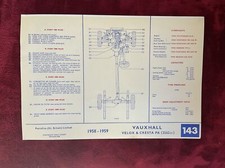 VAUXHALL VELOX PA & CRESTA PA (2.3 & 2.6) '57-62 MAINTENANCE & LUBRICATION CHART