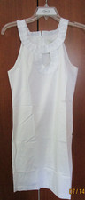 Ann Taylor Loft White Summer Dress Sz 4 Cotton Acetate Lining Bust 33 Length 32