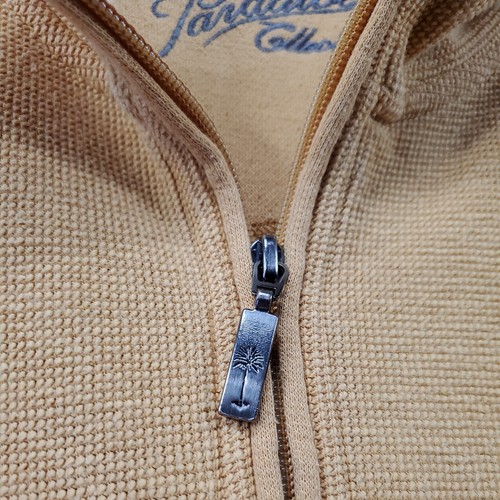 Paradise Collection Sweater Mens Size L Long Sleeve Pullover 1/4 Zip Yellow - Picture 10 of 11