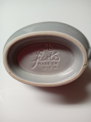 Vintage Homer Laughlin Fiestaware Gray Gravy Sauce Boat - Picture 7 of 7