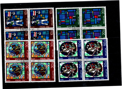 SCHWEIZ ''Pro Patria'' Jg 1970 Viererblocks alle mit ESST BERN