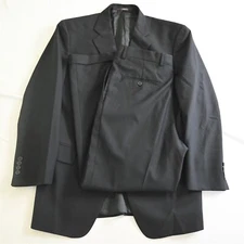 Joseph Abboud 41R 42R 34x30 Black 100% Wool USA Made Jacket Pants Suit