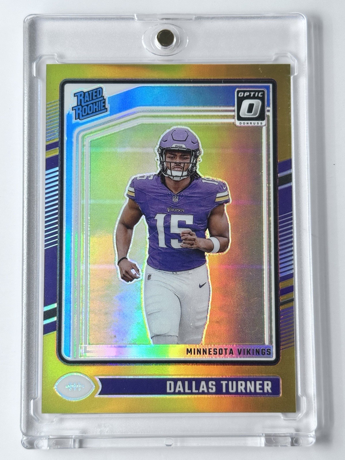 2024 Donruss Optic Dallas Turner RATED ROOKIE GOLD Prizm #224 9/10 RC Vikings