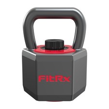 FitRx SmartStack Adjustable Kettlebell 25-40 lbs Wide Handle Home Gym Black