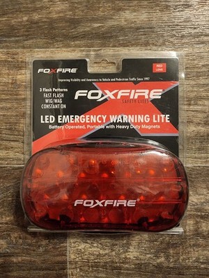Foxfire Safety Lites LED Emergency Warning Lite Red Battery Operated Magnets