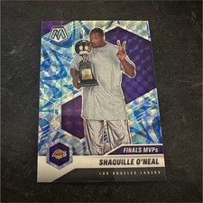 2020-2021 Panini Mosaic Finals MVPs Reactive Blue Prizm Shaquille O'Neal #300