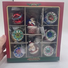 Christopher Radko Shiny Brite Christmas Ornaments NEW Box Of 8 Santa