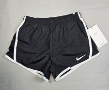NIKE Girls Size 6X Large DRI-FIT Lined Running Shorts, Black  White Color