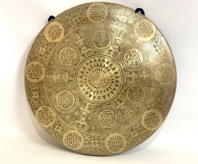 24'' Blume des Lebens Geometry Gong - Tibetische Gongs aus Nepal - Großer Gong