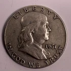 1961 Franklin Half Dollar 50c Cent Silver Coin United States