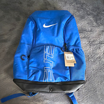 Nike Hoops Elite Blue Zip Backpack Outer Pockets Padded Straps Men's One Size