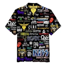 Rock Band Collage Hawaiian Shirt