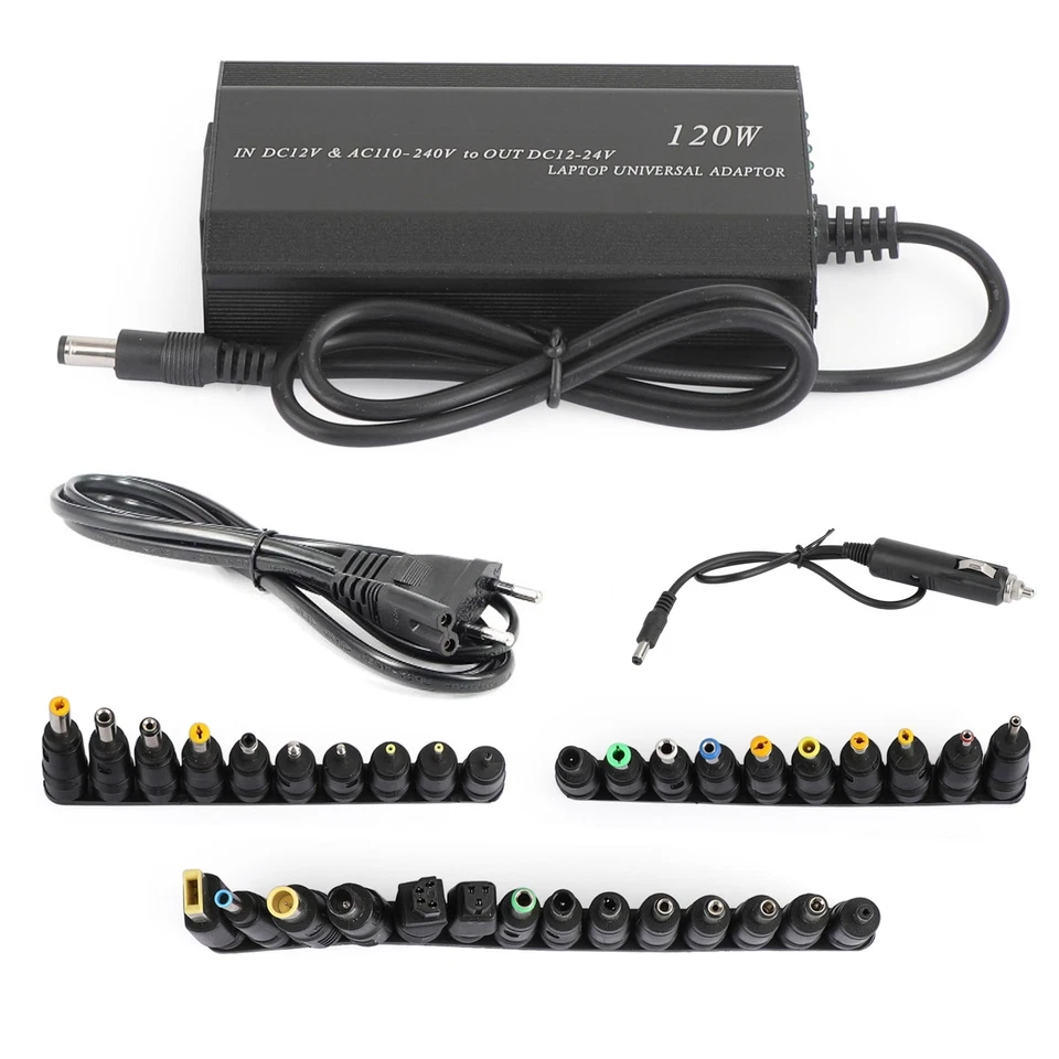 34 Pin 120W Universal Ladegerät Netzteil für Laptop Notebook DC Ladekabel 12-24V