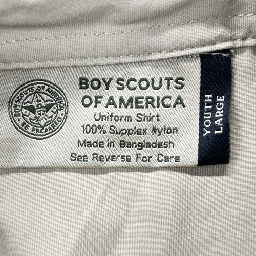 Boy Scouts of America Uniform Shirt Youth Large Short Sleeve Nylon three rivers - Picture 9 of 10