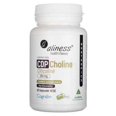 Aliness CDP Cholin Citicoline 250 mg 60 Kapseln Konzentration Gedächtnis Vegan