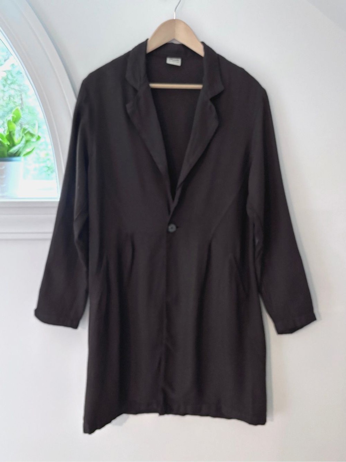 CP Shades Rare Vintage Brown Long Line Blazer Jacket Topper Car Coat Womens S