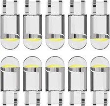 LED Light Bulb White 6000K Pack of 10, 168 2825 W5W T10 Wedge COB Bulbs Error Fr