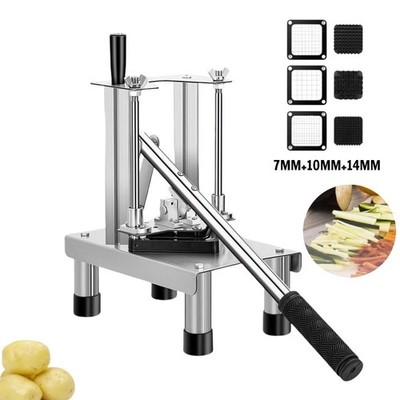 Commercial Potato Chipper Vegetable Cutting Fruit Slicer Machine W/3 Blades New