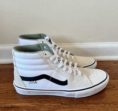 Vans Sk8 Hi Pig Suede Shoes Blanc De Blanc Size 13