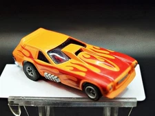 Aurora AFX Orange/Flames Vega Van Gasser w/ Wheelie Bars
