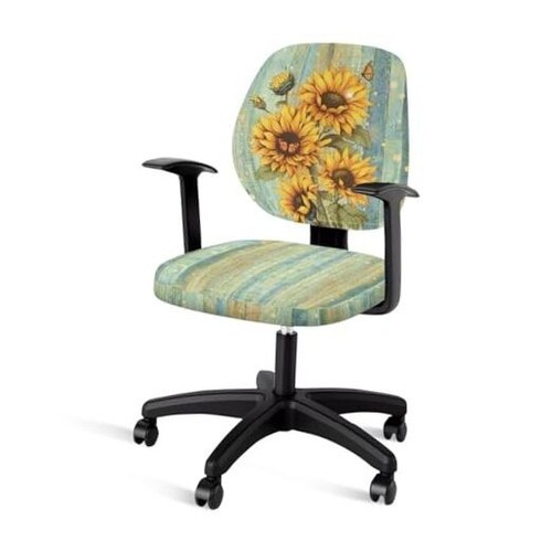 Office Chair Covers Stretchable Computer Office Chair Seat Sunflower Butterfly