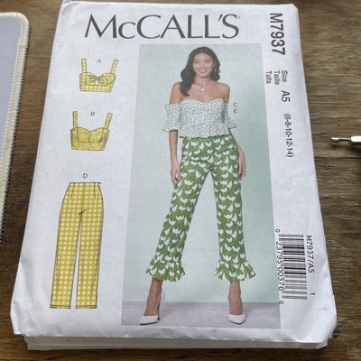 McCalls Pattern M7937 Ms Bustier Tops & Capri Pants w/Variations Sz 6-14