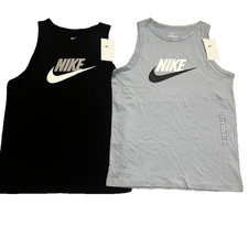 Nike Boys Tank Tops Lot of 2 Sleeveless Shirts Black Gray Size XL NWT