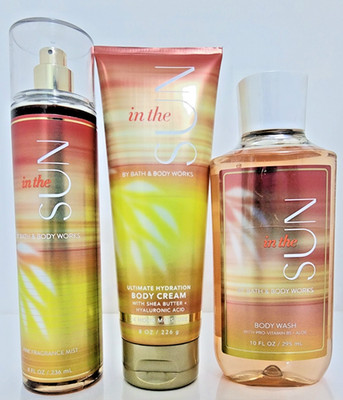Bath & Body Works - set of 3 - IN THE SUN Body Wash, Body Cream, and Mist