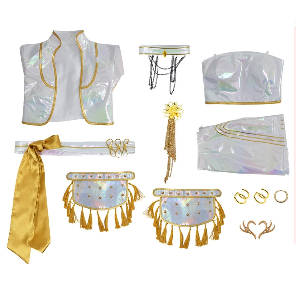 Kpop Cazador de Demonios Mira Oro Blanco Deslumbramiento Conjunto de Disfraz Niñas Juegos con disfraces Foto 2 de 4